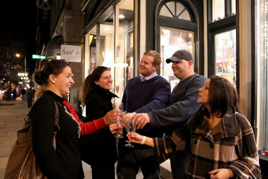 Revelers at Flights of Fancy during winter 2012