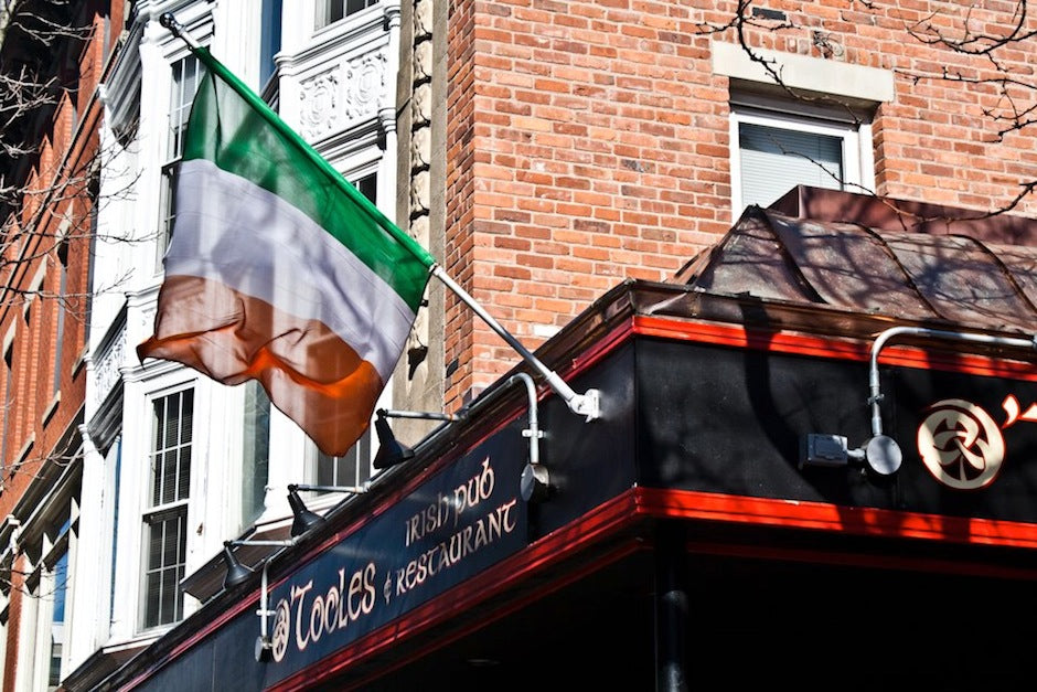 Irish flag outside O’Toole’s