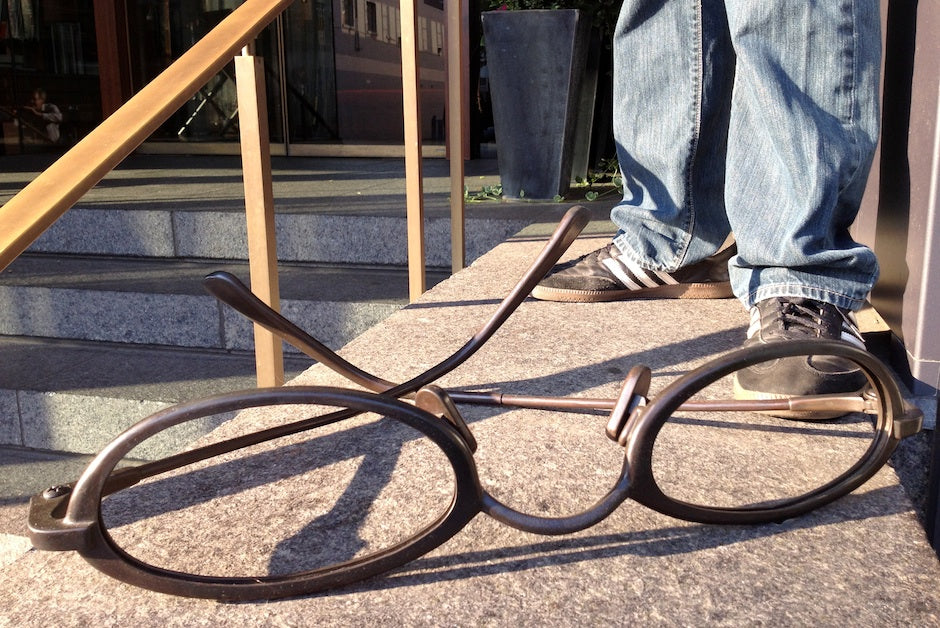 Glasses sculpture outside the Study at Yale