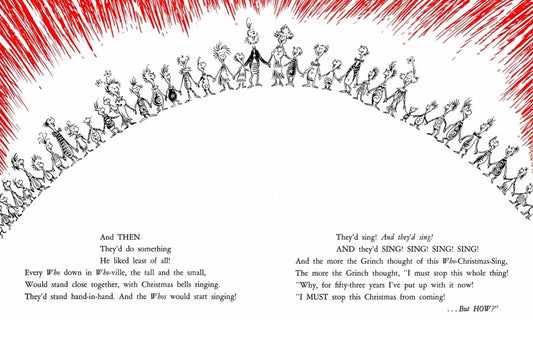 A spread from How the Grinch Stole Christmas (1957)