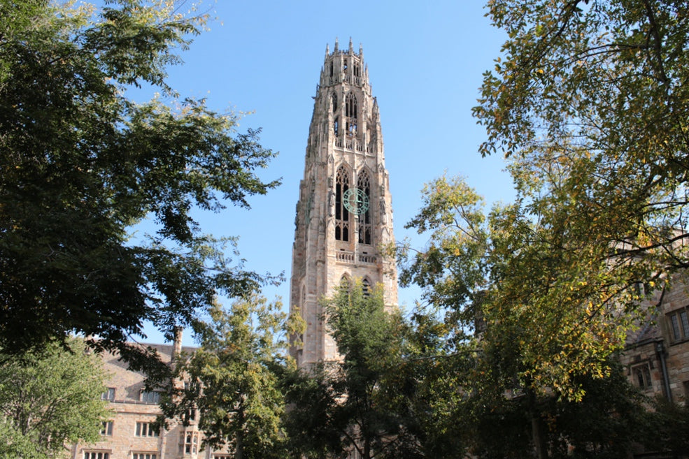 Harkness Tower from Branford College courtyard