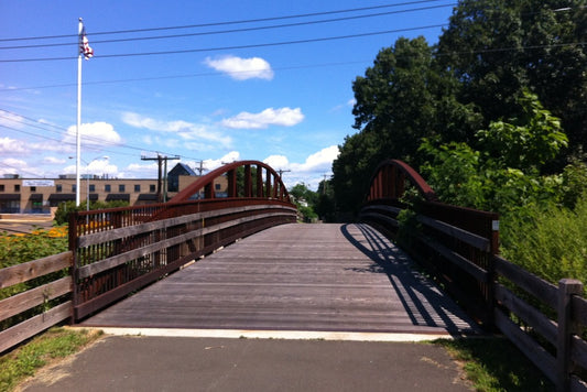 A bridge on the Farmington Canal Trail