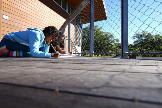 Sketching outside at Foote School