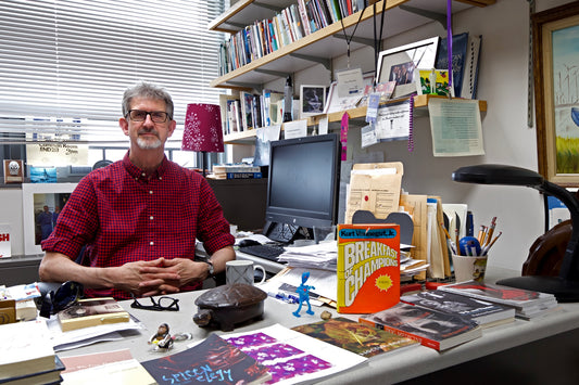 Tim Parrish in his office at Southern Connecticut State University