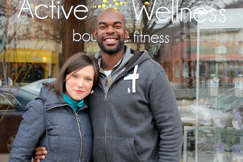 Christina Yaworowski and Drew Lewis outside Active Wellness Boutique Fitness