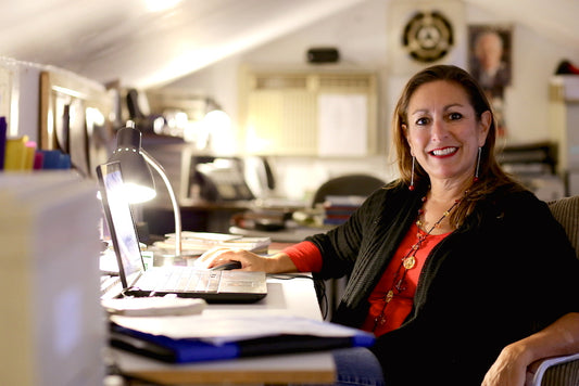 Stacey Battat in home office