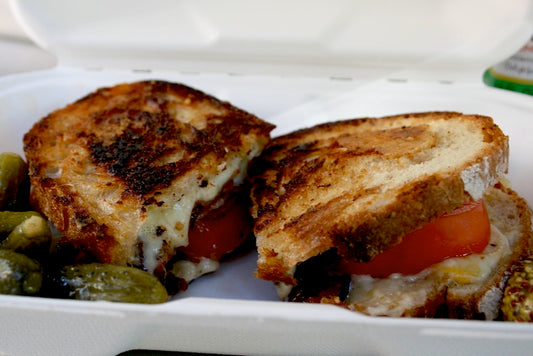 A grilled cheese sandwich from The Cheese Truck