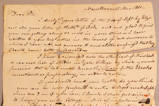 Letter from Eli Whitney to Eli Whitney Blake