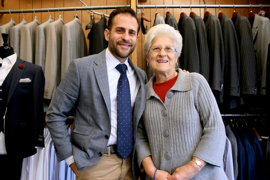 Enzo and Carmel Valentino of Valentino Tailors