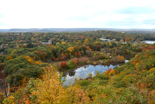 East Rock Park view of West Rock Park, New Haven and Hamden