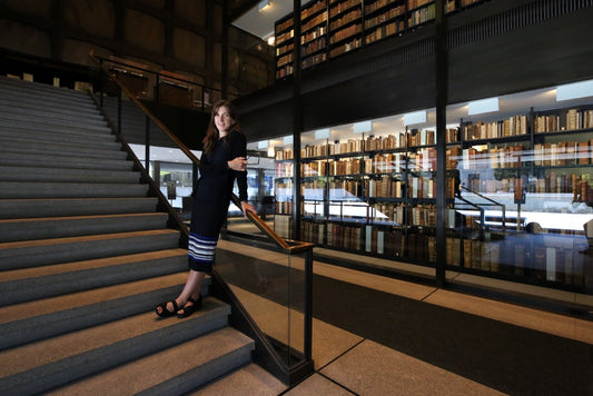 Nancy Kuhl inside the Beinecke Library