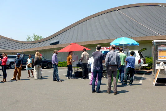 Carts in front of The Whale