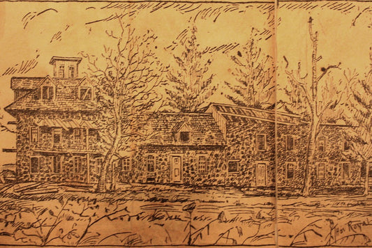 A drawing of the Stewart family‘s former estate by Thomas Royal Waite in 1887, as reproduced in the April 14, 1912, edition of the New Haven Register.